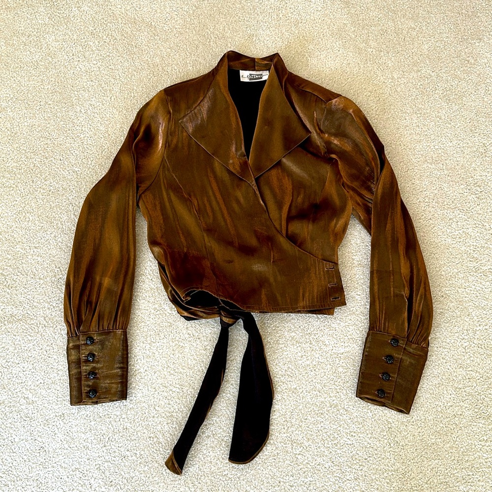 E.K. Designs Gold Top: Elegant Long Sleeve Style - Shop Now!